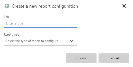 create configuration dialogue