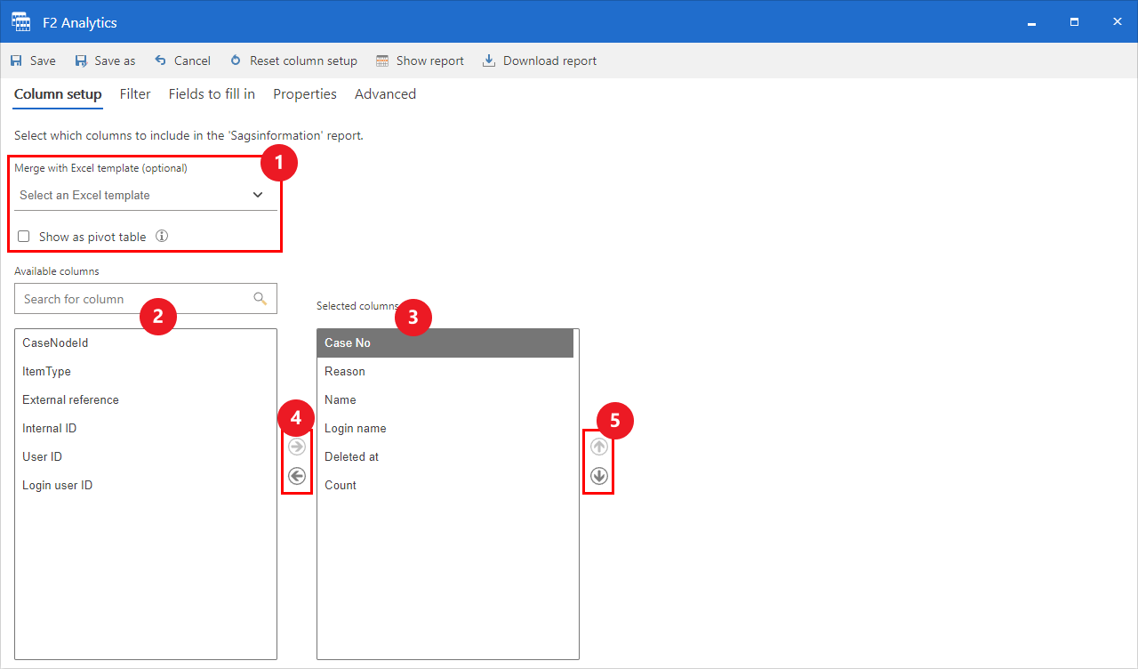 setup columns