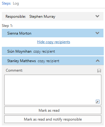 copy recipient processing options