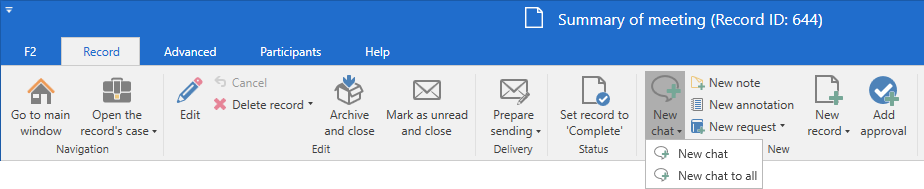 new chat record window