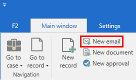 new email menu item
