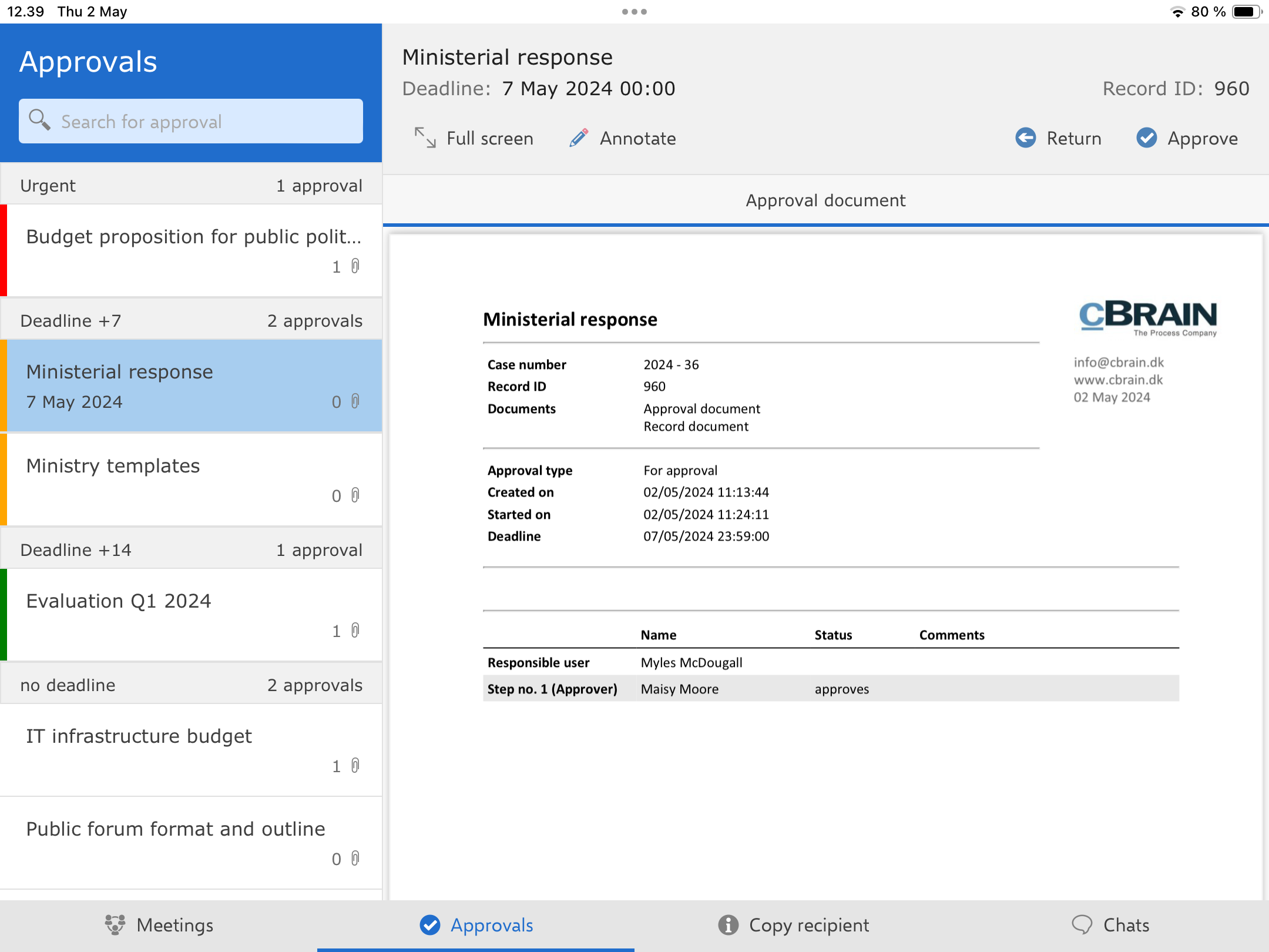 overview approvals