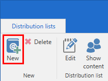 create new distribution list