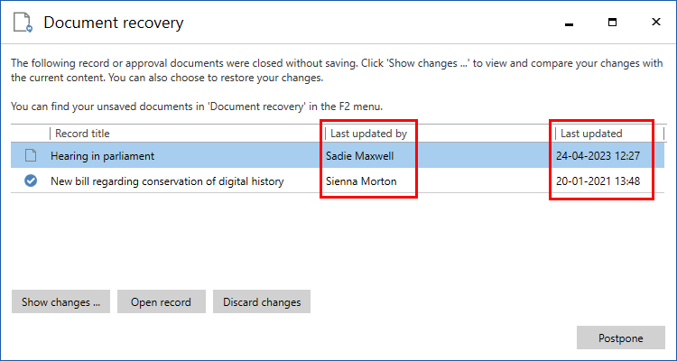 document recovery latest editor