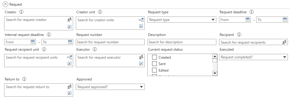 search group request