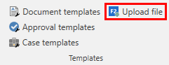 upload file menu item