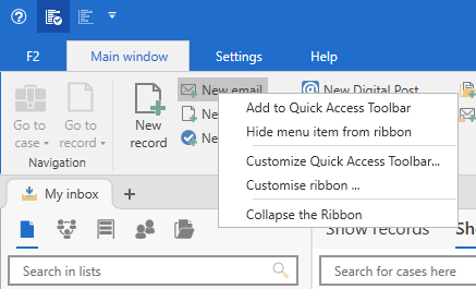 right click menu item