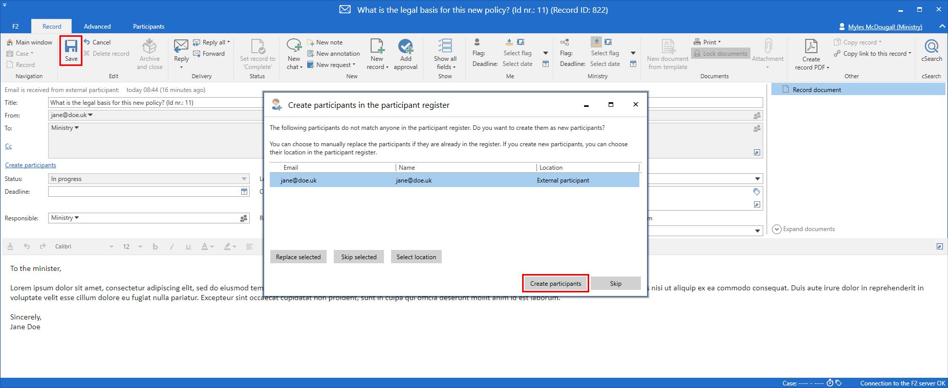 external participant mail