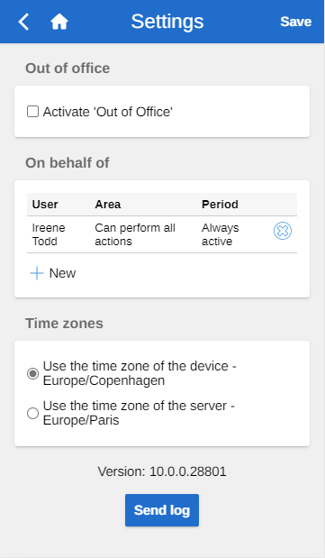 personal settings