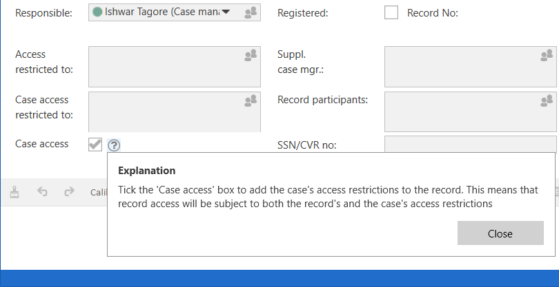 case access info box