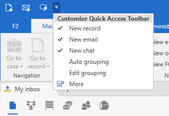 adjust quick access drop down
