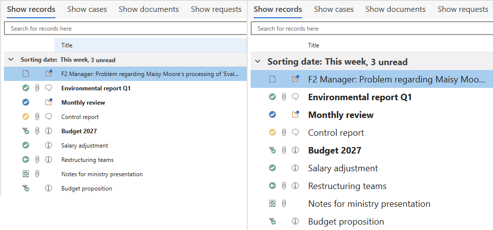 font size result list