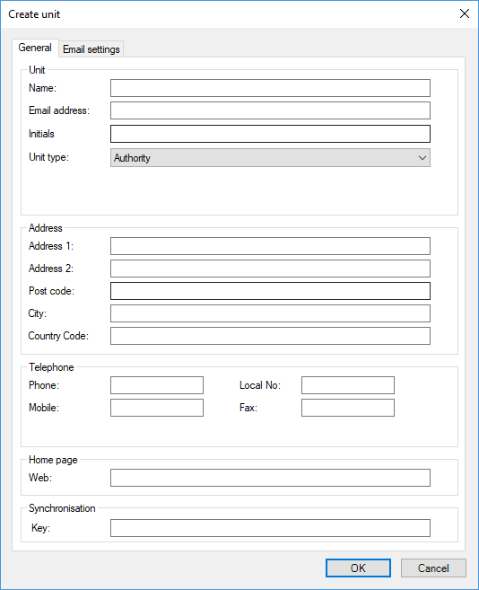 create unit dialogue