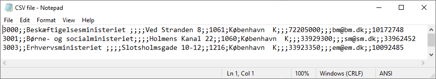 csv file