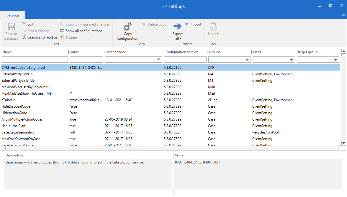 f2 settings window