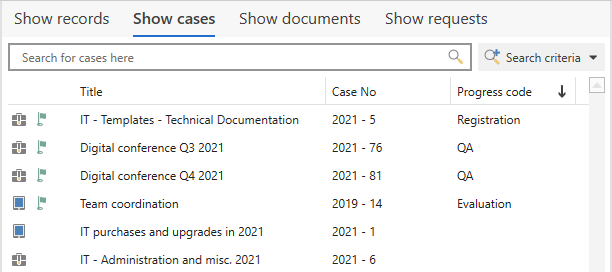 progress codes overview