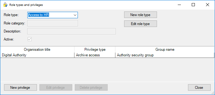roles privileges dialogue