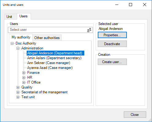 select user
