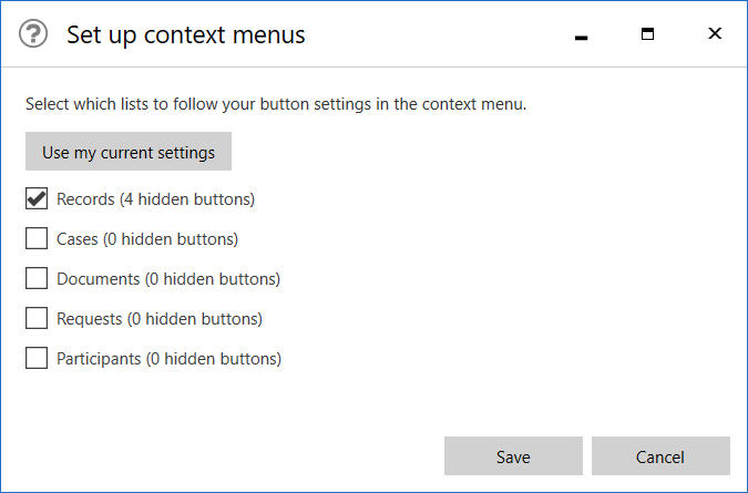 setup right click menus