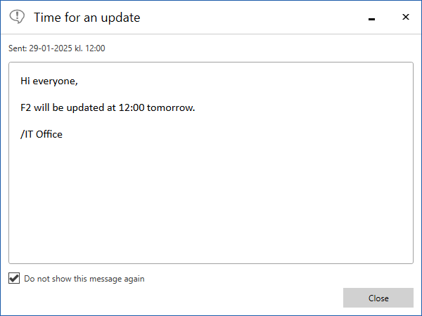 system message user