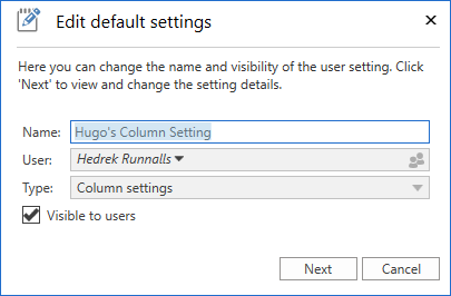 user settings edit