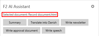 selected document