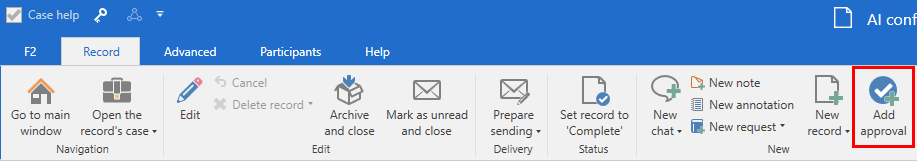 create approval menu item