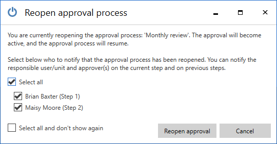 notify approvers reopen