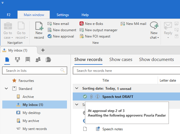 received approval inbox