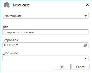 new case dialogue