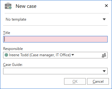 new case dialogue
