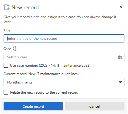 new record dialogue