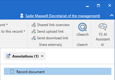 access annotation record window