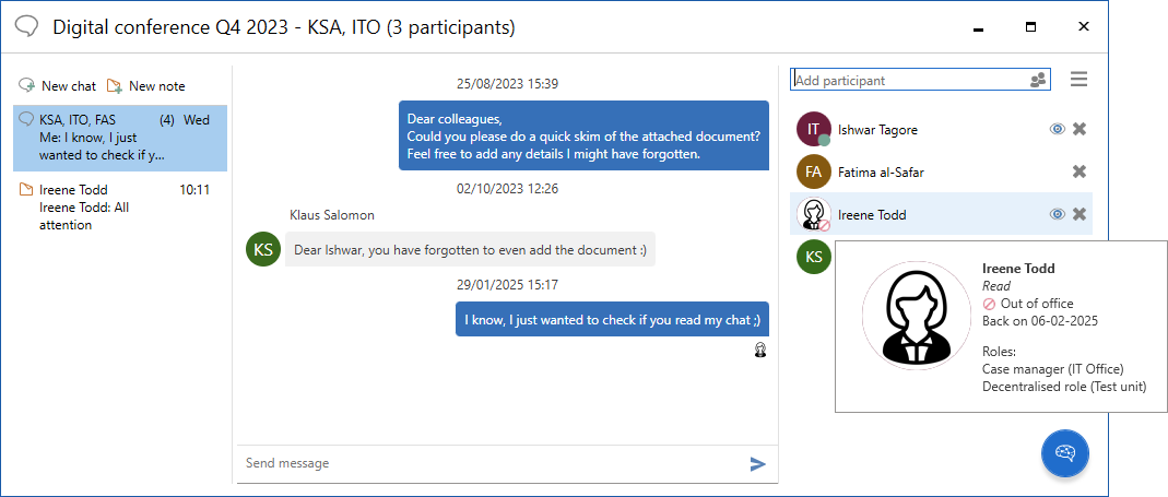 chat out of office