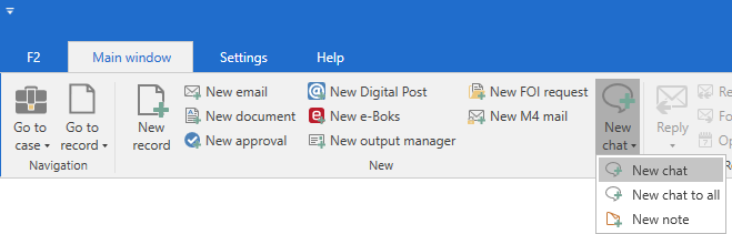 new chat ribbon