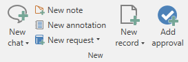 new note record ribbon