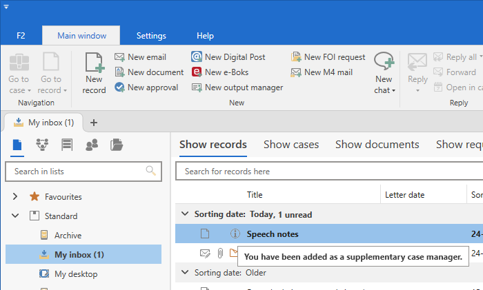 supplementary inbox