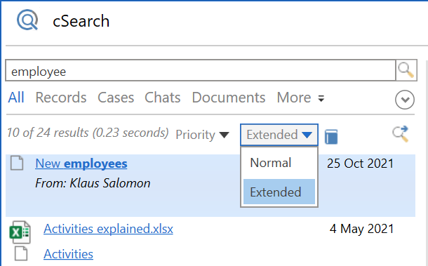 extended search