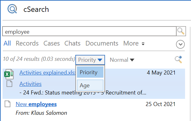 sorting csearch
