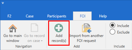 add records menu item