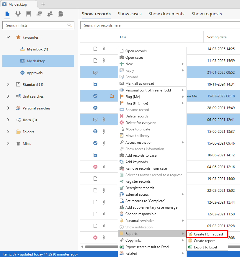 create foi request