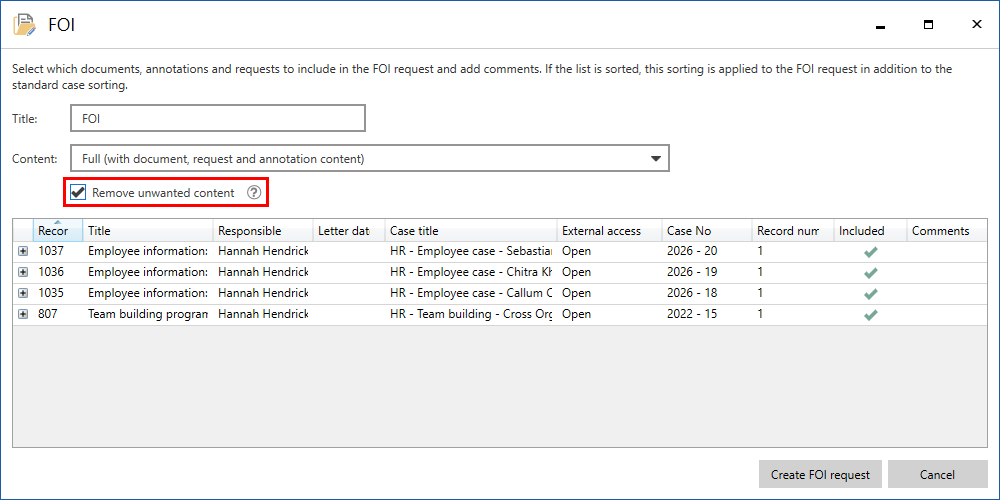 remove unwanted content