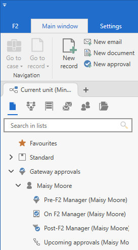 gateway approval search list