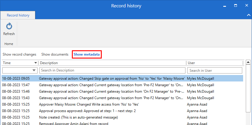 record history
