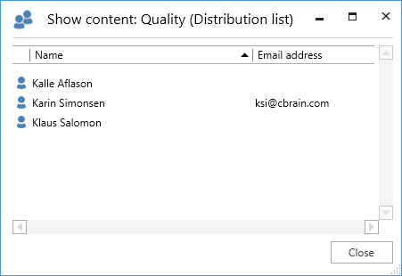 distribution list content