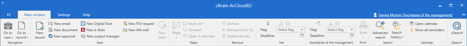 main window tab