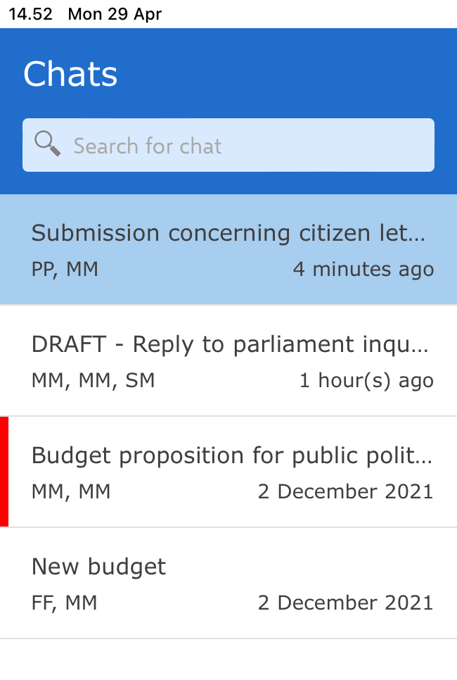 chats list