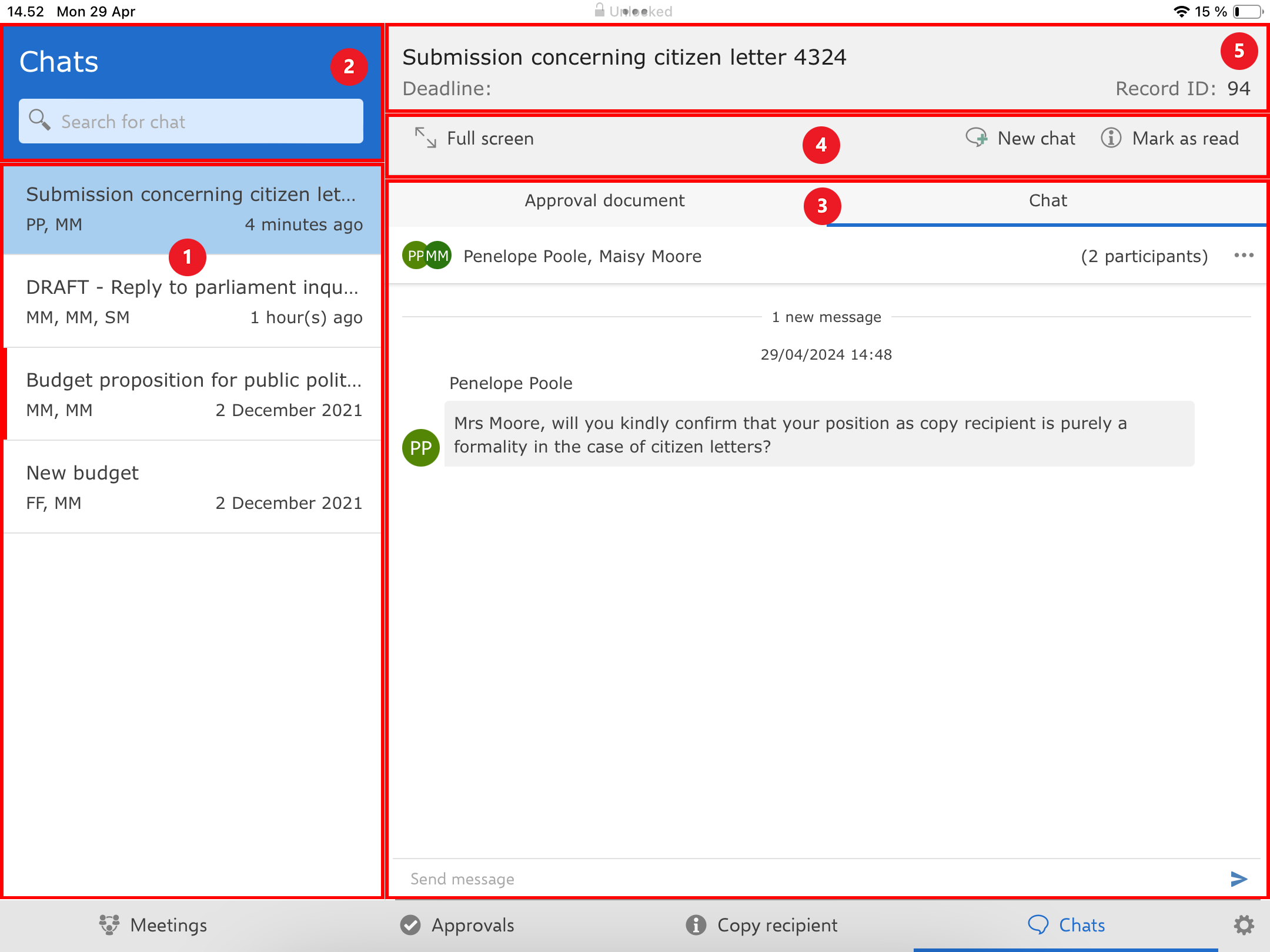 chats overview