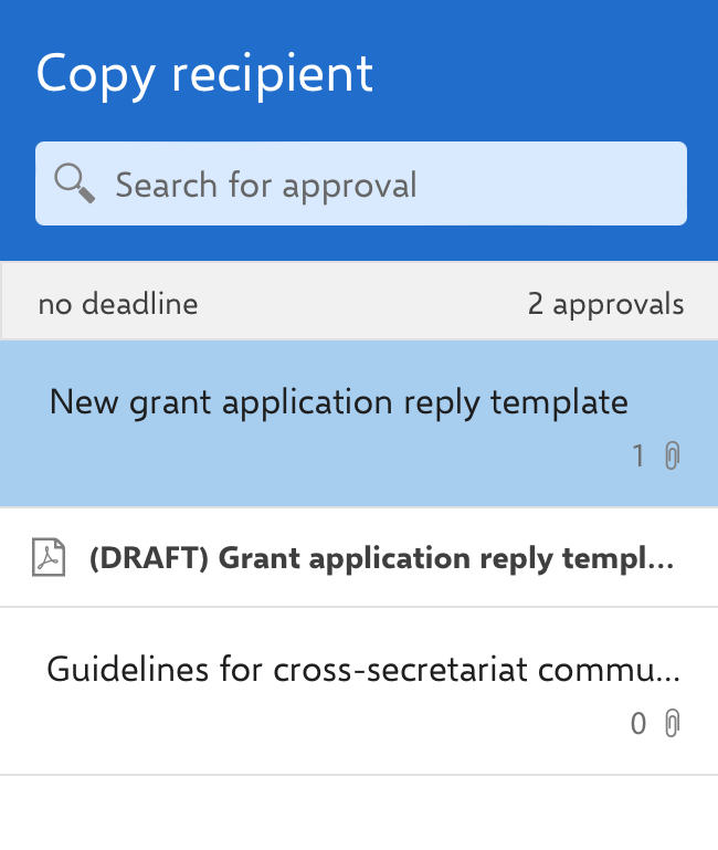 copy recipient list