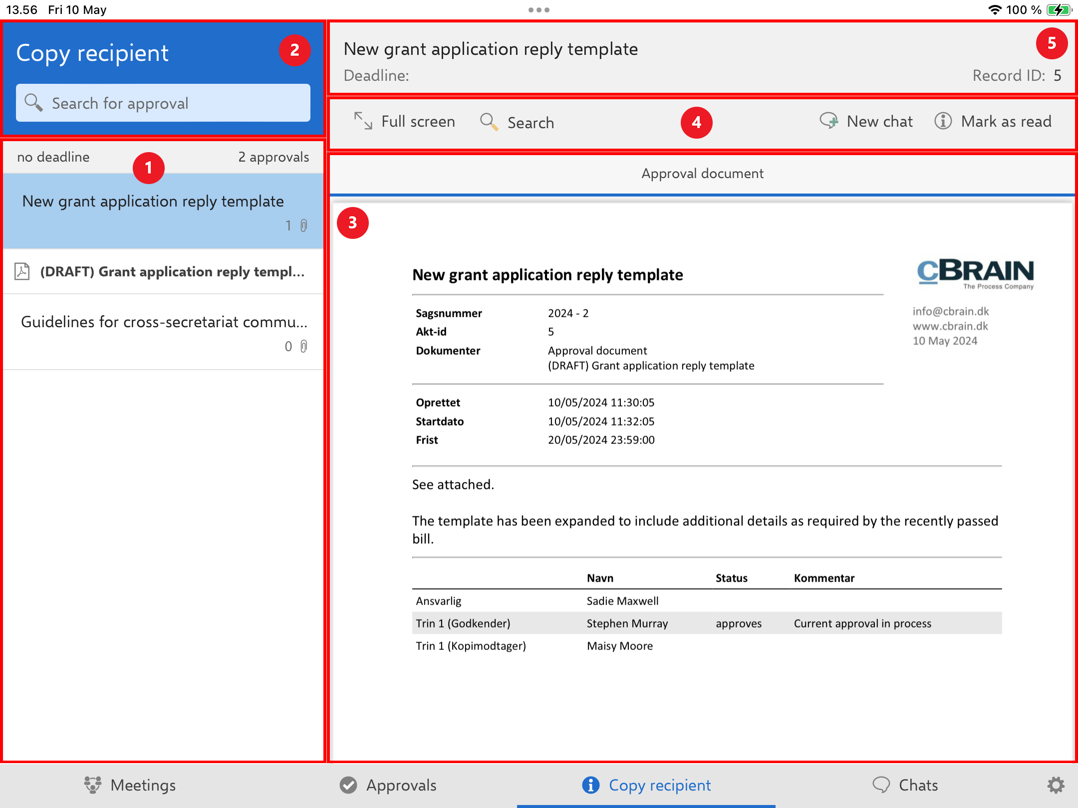 copy recipient overview